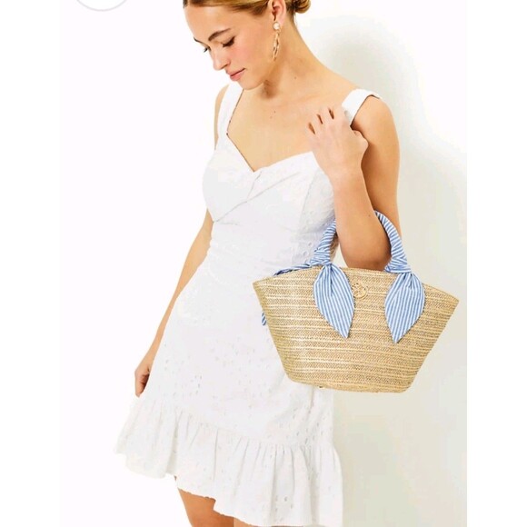 Lilly Pulitzer White Rocko Eyelet Romper Mini Dress W Shorts Coastal Resort 16 - Picture 2 of 12